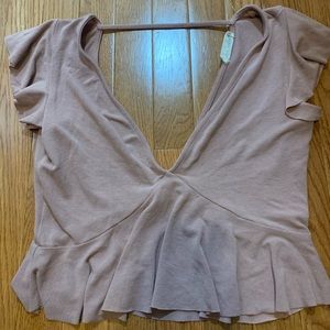 Low cut flowy crop top